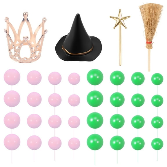LINFANG 44Pcs Ball Cake Topper Set Easy Cleaning Reusable Wand Cake Topper Decor for Birthday Party Theme Party