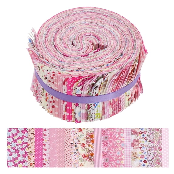 LINFANG 80Pack Cotton Quilting Fabric Breathable Sewing Fabric Fine Patchwork Pre Cut Strip Floral Print Cloth Quilt Strip for DIY Craft