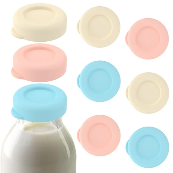 LINFANG 9Pcs Reusable Assorted Color Glass Bottle Cap for Libbey Leak Proof Dishwasher Safe Silicone Glass Lid for Stanpac
