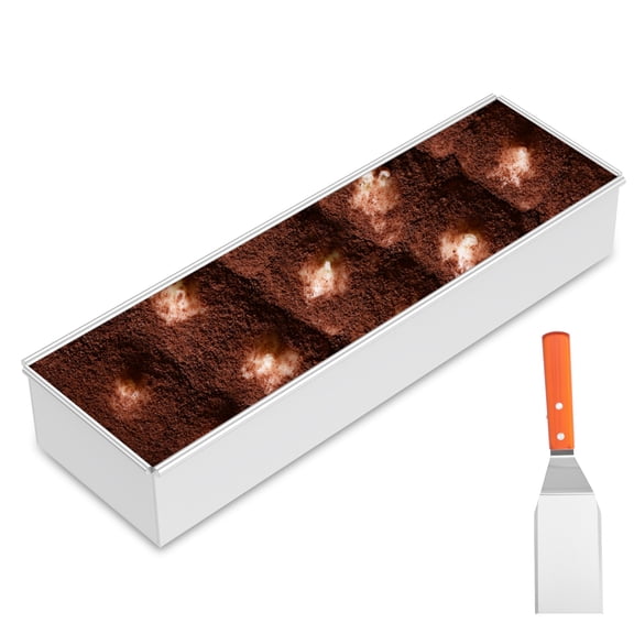 LINFANG Aluminum Alloy Rectangular Baking Mould Heat Resistant Non Stick Rectangle Mousse Cake Mould With Spatula Lid for Pies Pizza Toast Bread