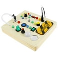 thumbnail image 1 of LINFANG Busy Board with LED Light Up Switch Wood Toddler Toys Educational Toddler Busy Board Portable Light Up Busy Board Sturdy Light Up Switch Board for Kids, 1 of 9