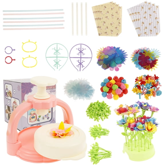 LINFANG DIY Flower Market Toy for Kids Ages 4 to 8 Vibrant Color Interesting Flower Machine Craft Toy for Home School