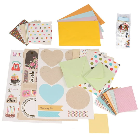 LINFANG DIY Greeting Card Kits Includes 16 Cards 16 Envelopes with Decoration Accessories Handmade DIY Greeting Card Making Kits Personalized DIY Greeting Card Set for Kids Adults