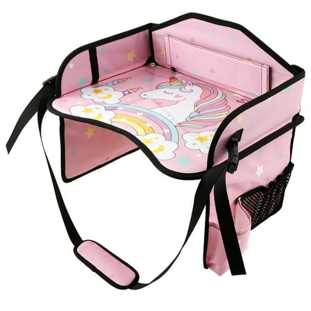 LINFANG Enduring Car Seat Tray Portable Kid Travel Table Multifunctional Car Seat Tray Table for Children Road Trip Activity Kid Travel