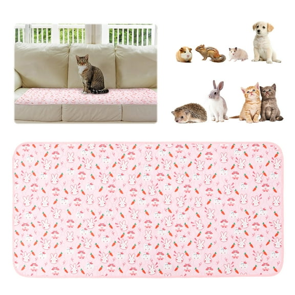 LINFANG Guinea Pig Cage Liners Anti Slip Absorbent Guinea Pig Pee Pads Washable Rabbit Pee Pads Bedding for Small Animals Rabbit Hamster,120 x 60 cm