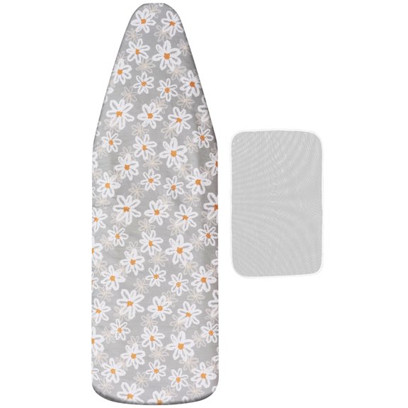 LINFANG Ironing Board Cover, Thick Padding Coated Scorch and Stain Resistant Replacement Iron Board Cover with Elastic Edge,55" x 19.6"(Ironing Board not included)