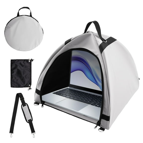 LINFANG Laptop Sun Shade for Working Outside Foldable and Portable Laptop Sun Visor Hood Blocks Sunlight and Protects Privacy for Work Outdoor with Storage Bag