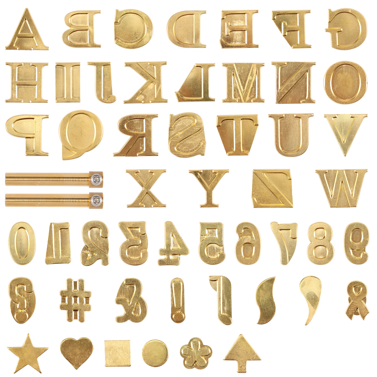 225 Letters LINFANG Letters Numbers Wood Burning Tip Set Brass Uppercase Alphabet ...
