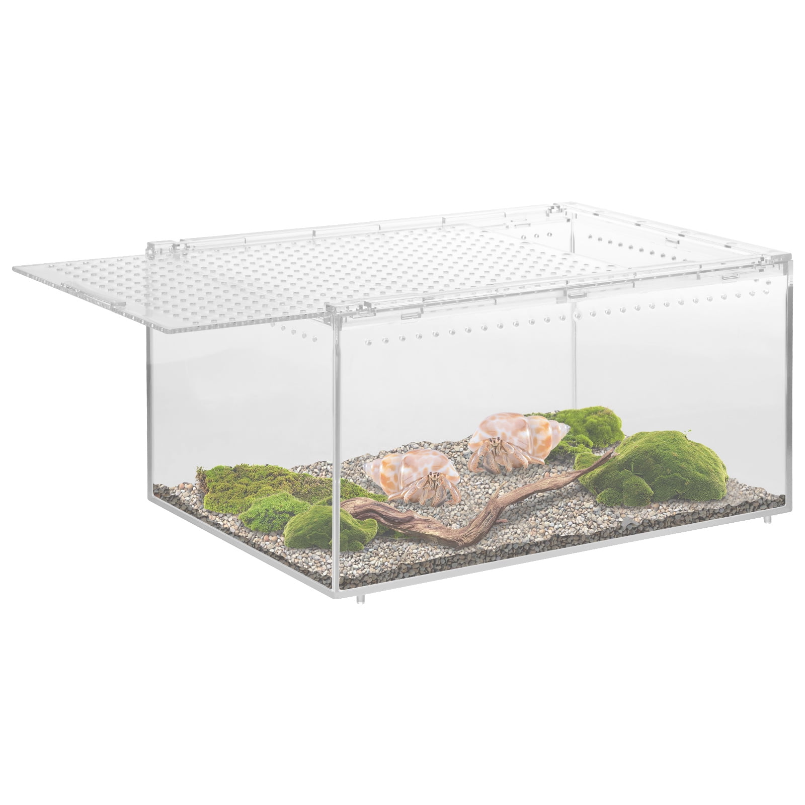 LINFANG Reptile Terrarium Clear Breathable Reptile Breeding Box Multipurpose Gecko Container for Snake Tarantula Hermit Crab Jumping Spider