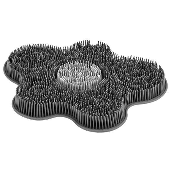 Evjurcn Shower Foot Scrubber Non Slip Silicone Foot Scrubber Mat with Mirror Suction Cup for Elderly People with Limited Mobility