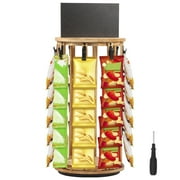 Tcwhniev Chip Display Rack 5 Tiers Display Stand with Message Board 360° Rotating Candy Display Snack Organizer for Party, Concession Stand, Countertop