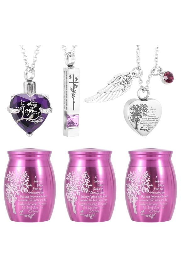 Stainless Steel Cremation Urn Necklace Assorted Style Exquisite Ash Urn Pendant Necklace for Women Men Keepsake