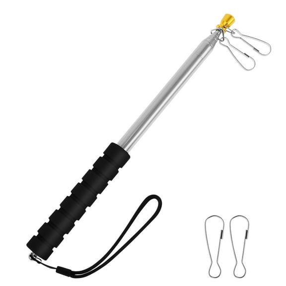 LINFANG Stainless Steel Telescopic Handheld Flag Pole Comfortable Grip Retractable Guide Flagpole With Anti Slip Handle for Sports Event Travel Activity