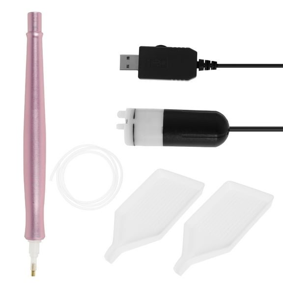 LINFANG Vacuum Diamond Art Pen Portable Automatic Electric Diamond Dot Pen Tool Kit with 2 Tray for Present Adult Nail Art