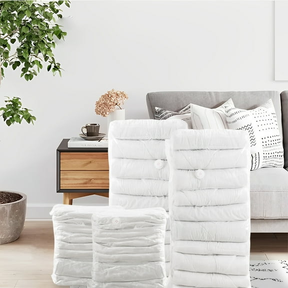 LINFANG Vacuum Storage Bags Waterproof Vacuum Compression Bag Dustproof Space Saver Vacuum Sealer Bags for Clothes, Mattress, Blanket, Duvets, Pillows(X-Large 3 Pack, Medium 3 Pack)