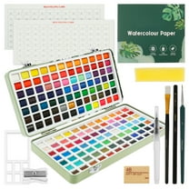 LINFANG Watercolor Paint Set Pearlescent Solid Watercolor Paint Set Mixable Color Painting Kit Easy to Use for Painting Travelling