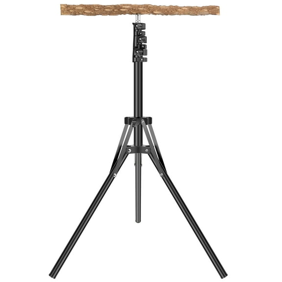 LINFANG Wood Bird Perch Stand Easy to Install Bird Shower Perch 16-63 in Height Adjustable Parrot Training Stand Parrot Rack for Indoor and Outdoor