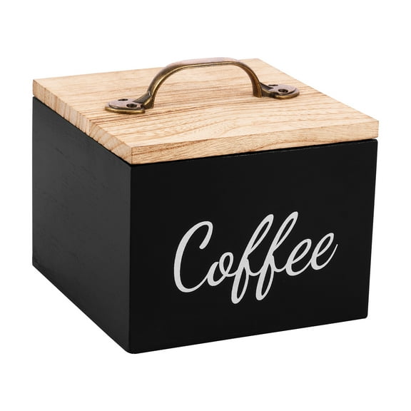 LINFANG Wood Coffee Pod Holder with Lid Large Capacity Coffee Pod Organizer Multifunctional Countertop Storage Organizer for Counter