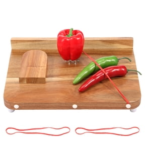 LINFANG Wooden Adaptive Cutting Board With Spike Smooth Surface Handicapped Kitchen Board With Anti Slip Bottom for Vegetable Fruit Meat