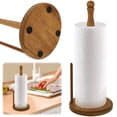 thumbnail image 1 of Evjurcn Wooden Paper Towel Holder Stand Space Saving Countertop Towel Roll Organizer Easy Assembly Paper Roll Holder Rack for Kitchen Countertop, 11.81×5.04×0.59 inch, 1 of 9
