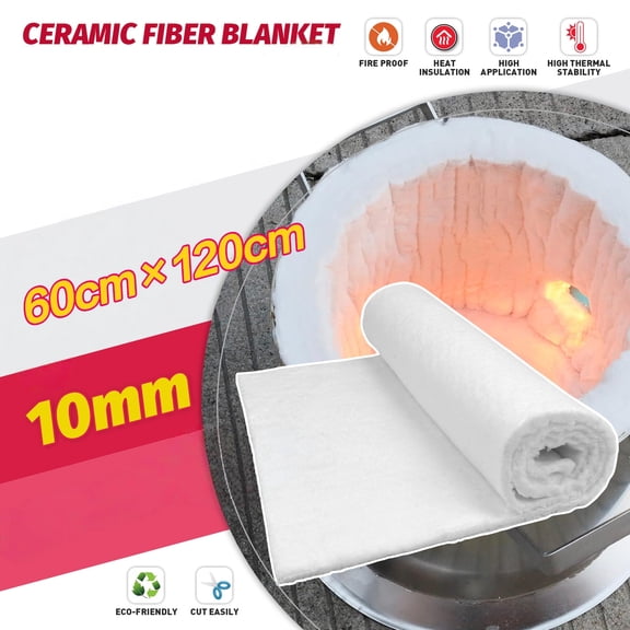 LINGDA 0.4"×24"×48" Ceramic Fiber Blanket Fireproof Insulation Material,High Temperature Fireproof for Glass Blowing,Furnace,Forge,Fireplace