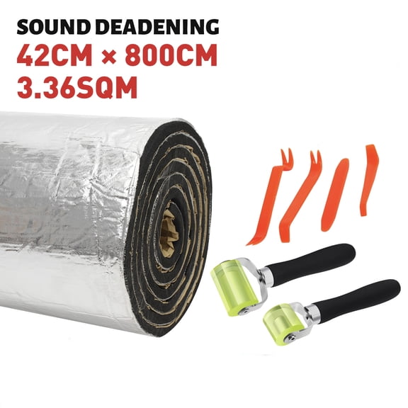 LINGDA 200mil 36.16 Sqft Sound Deadener Mat Noise & Heat Shield Insulation,for Auto Door,Roof and Body Sound Insulation(2 Rollers + 4 Remove Tools)
