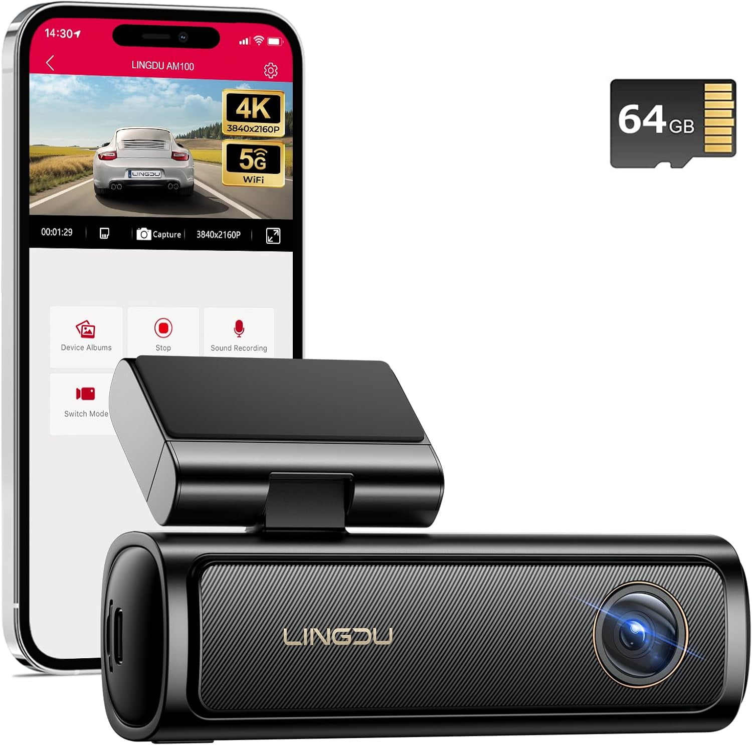 LINGDU Dash Cam, 4K Front Dash Cam for Cars, 5G WiFi Dashcam with ADAS ...