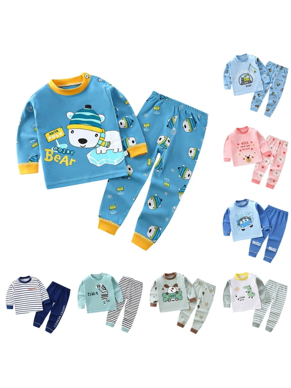 Baby Toddler Thermal Underwear Set 0-4 Years Kids Long Johns Sleepwear Girls Boys Base Layer Pjs
