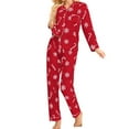 thumbnail image 1 of LINGLANG Christmas Pajamas For Women Set Flannel Long Sleeve Button Down Top With Long Pants Comfortable Cozy Nights Xmas Print Pjs Sleepwear Loungewear Nightwear Nightclothes Homewear, 1 of 7