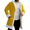 thumbnail image 1 of LINGLANG Christmas Unisex Long Cardigan Hoodies Men Women Santa Claus Xmas White Faux Fur Trim Warm Winter Coat with Pocket, 1 of 7