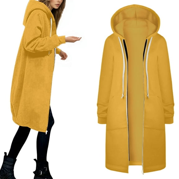 LINGLANG Fleece Jacket for Women Warm Hooded Zip Up Coat Soft Lightweight Comfortable Casual Winter Fall Outerwear Fashion Tops