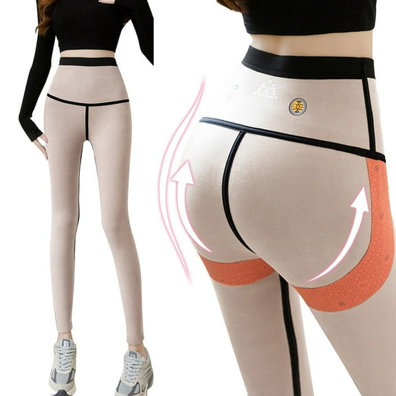 LINGLANG Fleece-Lined Leggings For Women Tights Fall Belly Lift Thick Plus Size Fleece Thick Thermal Winter Warm Workout Yoga Pants