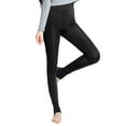 thumbnail image 1 of LINGLANG Fleece-Lined Leggings For Women Tights Fleece Plus Foot Step Trousers Thick Thermal Winter Warm Workout Yoga Pants, 1 of 6