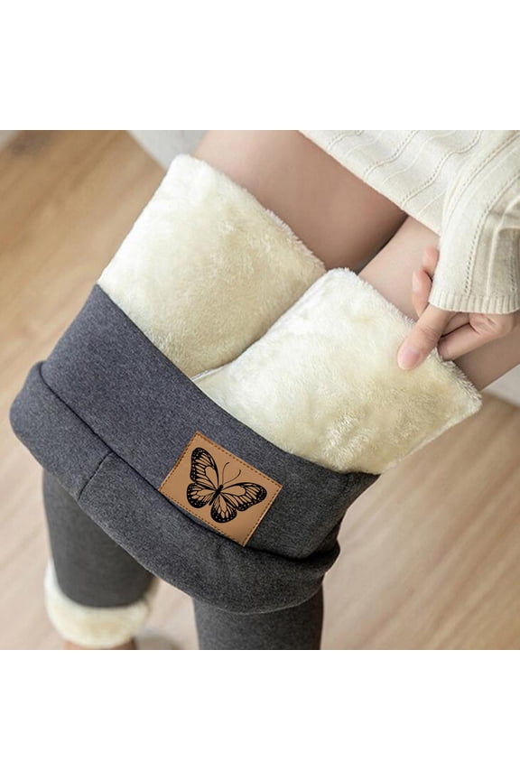 Fleece-Lined Leggings For Women Tights Wool Trousers Thick Print Velvet Tight Thick Thermal Winter Warm Workout Yoga Pants