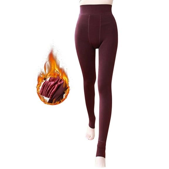 LINGLANG Fleece-Lined Leggings For Women Tights Solid Plus Velvet Thickened Pearl Velvet To Step On The Feet To Keep Wear Thick Thermal Winter Warm Workout Yoga Pants