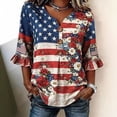 thumbnail image 1 of LINGLANG Fourth of July Shirts for Women, Patriotic American Flag T Shirt Summer Casual July 4th USA 250th Anniversary Graphic Tee Tops, 1 of 3