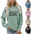thumbnail image 1 of LINGLANG Hockey Mom Sweatshirt Ice Hockey Graphic Shirt Women Long Sleeve Crewneck Pullover Tops Sport Mama Game Day Sweatshirt, 1 of 4