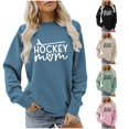 thumbnail image 1 of LINGLANG Hockey Mom Sweatshirt Ice Hockey Graphic Shirt Women Long Sleeve Crewneck Pullover Tops Sport Mama Game Day Sweatshirt, 1 of 4