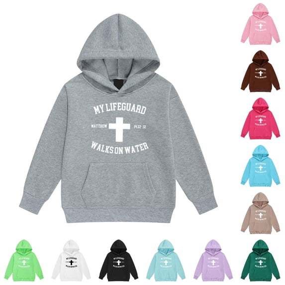 LINGLANG Jesus Hoodies for Girls Trendy Cute Casual Christian Letter Print Sweatshirts Long Sleeve Tops with Pockets