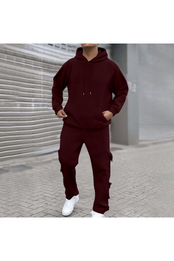 Men’s Tracksuit Set Two Piece Sweatshirt and Jogger Pants Casual Sweat Suit Lounge Outfit