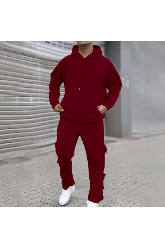 Men’s Tracksuit Set Two Piece Sweatshirt and Jogger Pants Casual Sweat Suit Lounge Outfit