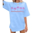 thumbnail image 1 of LINGLANG Oversized Tshirts for Women Vacation Style Beach Graphic Print Tee Loose Fit Crewneck Summer Tops Casual Relaxed Shirt for Ladies & Girls, 1 of 3