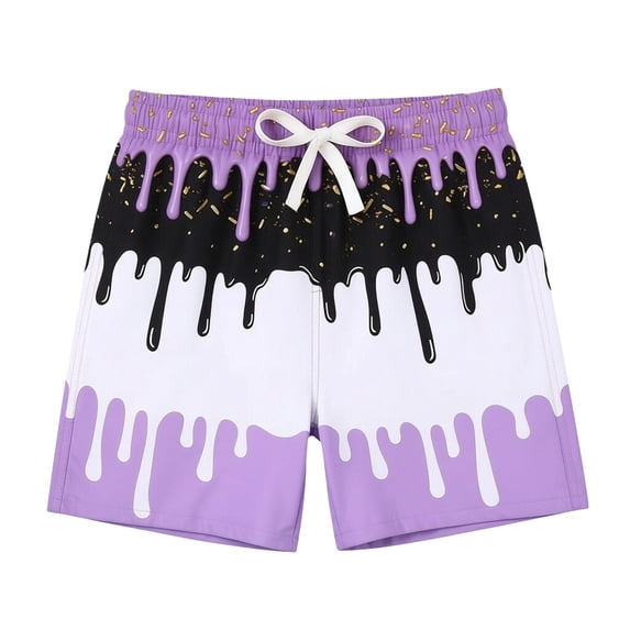 LINGLANG Toddler Boys Ice Cream Printed Athletic Shorts Summer Casual Active Mesh Shorts Quick Dry Sports Workout Gym Shorts with Pockets