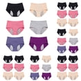thumbnail image 1 of LINGLANG Women's 6-Pack Period Panties Leak-Proof High Waist Menstrual Underwear Breathable Mesh Protective Briefs for Heavy Flow Cycle & Postpartum, 1 of 3