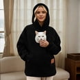 thumbnail image 1 of LINGLANG Womenâs Cat Pouch Hoodie â Cozy Sherpa Hoodie with Large Pet Pocket, Warm Loose Fit Pullover for Fall & Winter, 1 of 6