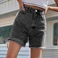 thumbnail image 1 of LINGLANG Women's Loose Fit Denim Shorts High Waist Relaxed Straight Leg Jean Shorts Slimming Fit Summer Denim Bottoms 5-Pocket Classic Streetwear, 1 of 4