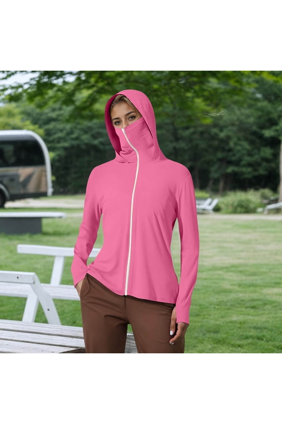 LINGLANG Women’s Sun Protection Jacket Lightweight Long Sleeve UV Protection Outdoor Summer Jacket