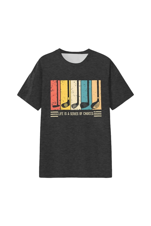 Womens Golf Graphic Tee "Life Is A Series Of Choices" Crewneck Short Sleeve Sports Golfer Gift Top