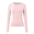 thumbnail image 1 of LINGLANG Womens Long Sleeve Shirts Fitted Tops Stretchy Base Layer Basic Tight Thermal Undershirt, 1 of 3
