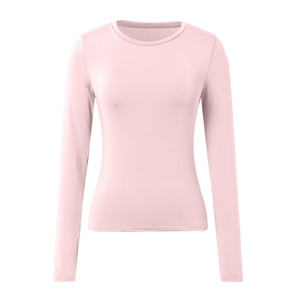 LINGLANG Womens Long Sleeve Shirts Fitted Tops Stretchy Base Layer Basic Tight Thermal Undershirt